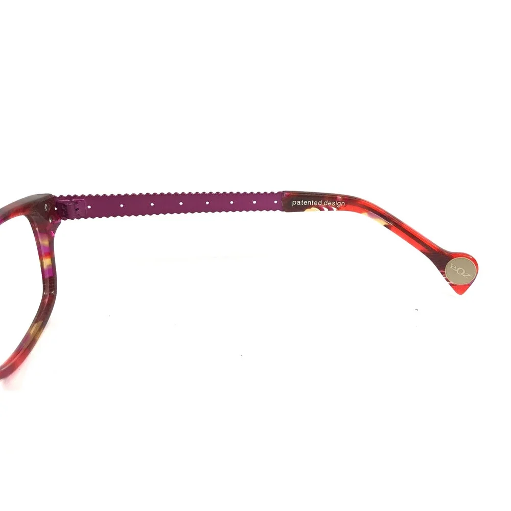 BOZ Eyeglasses Frames ZIGGY 3070 Red Purple Marble Argyle Arms 53-15-137